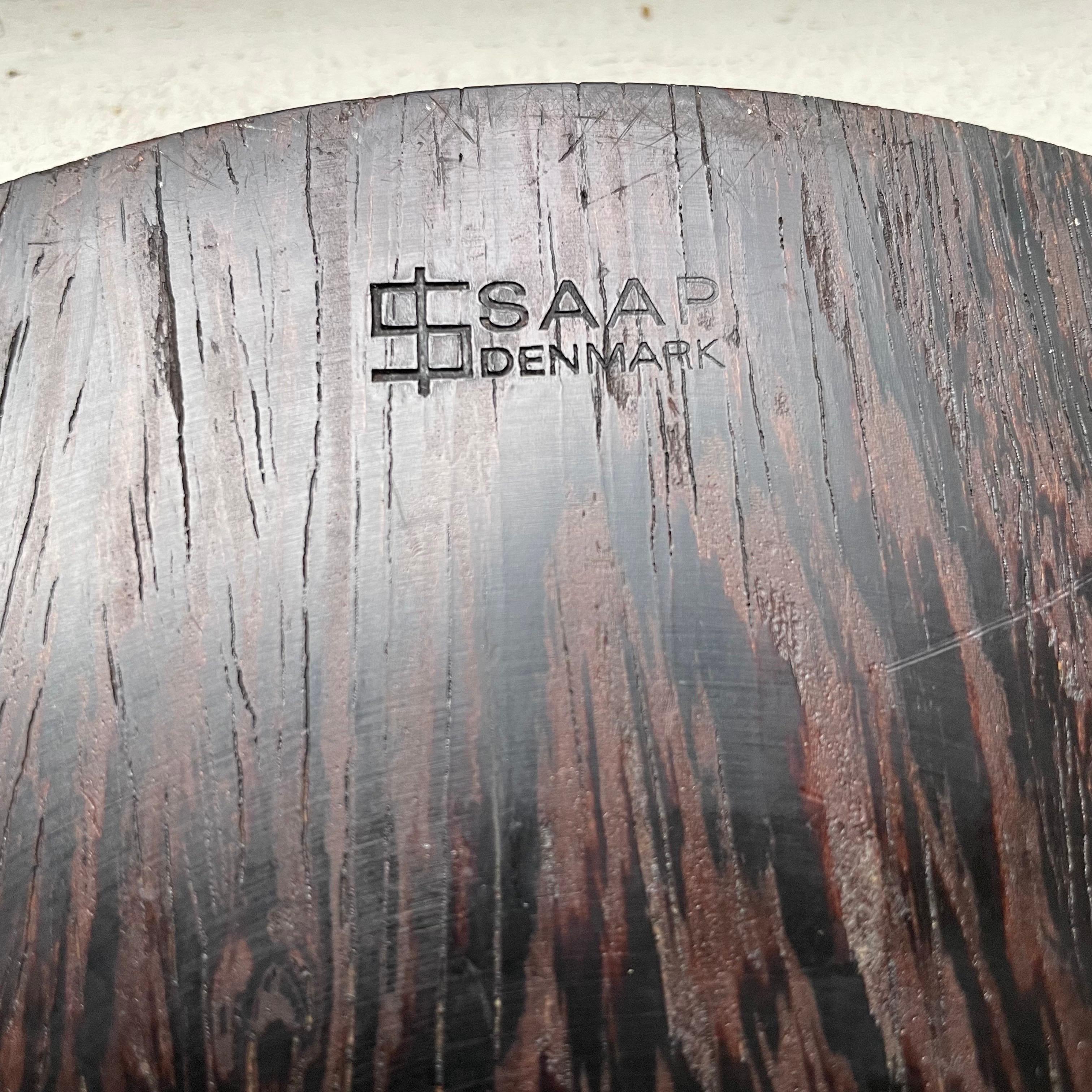 Cuenco de fiesta de madera de wengué de mediados de siglo de Sven Peterson para SAAP, Dinamarca en Bueno estado para la venta en Bedford Hills, NY