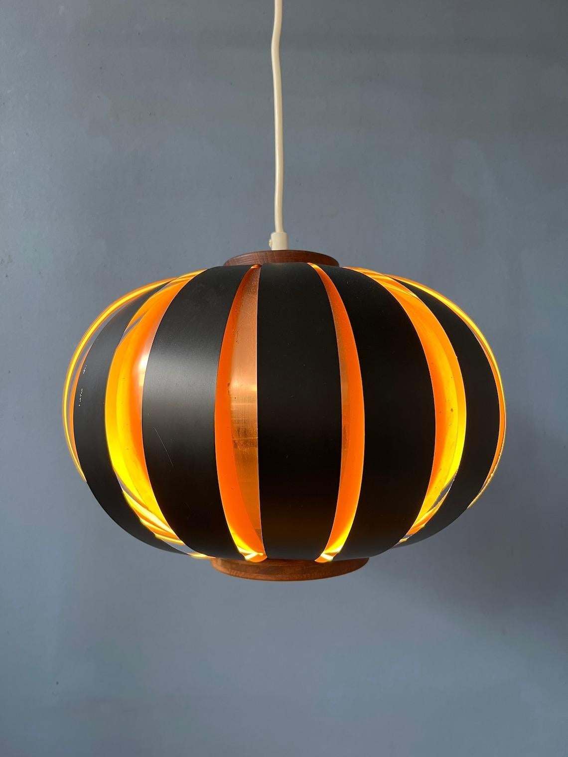 Mid Century Werner Schou Style Light Fixture Space Age Moon Pendant Lamp, 1970s In Good Condition In ROTTERDAM, ZH