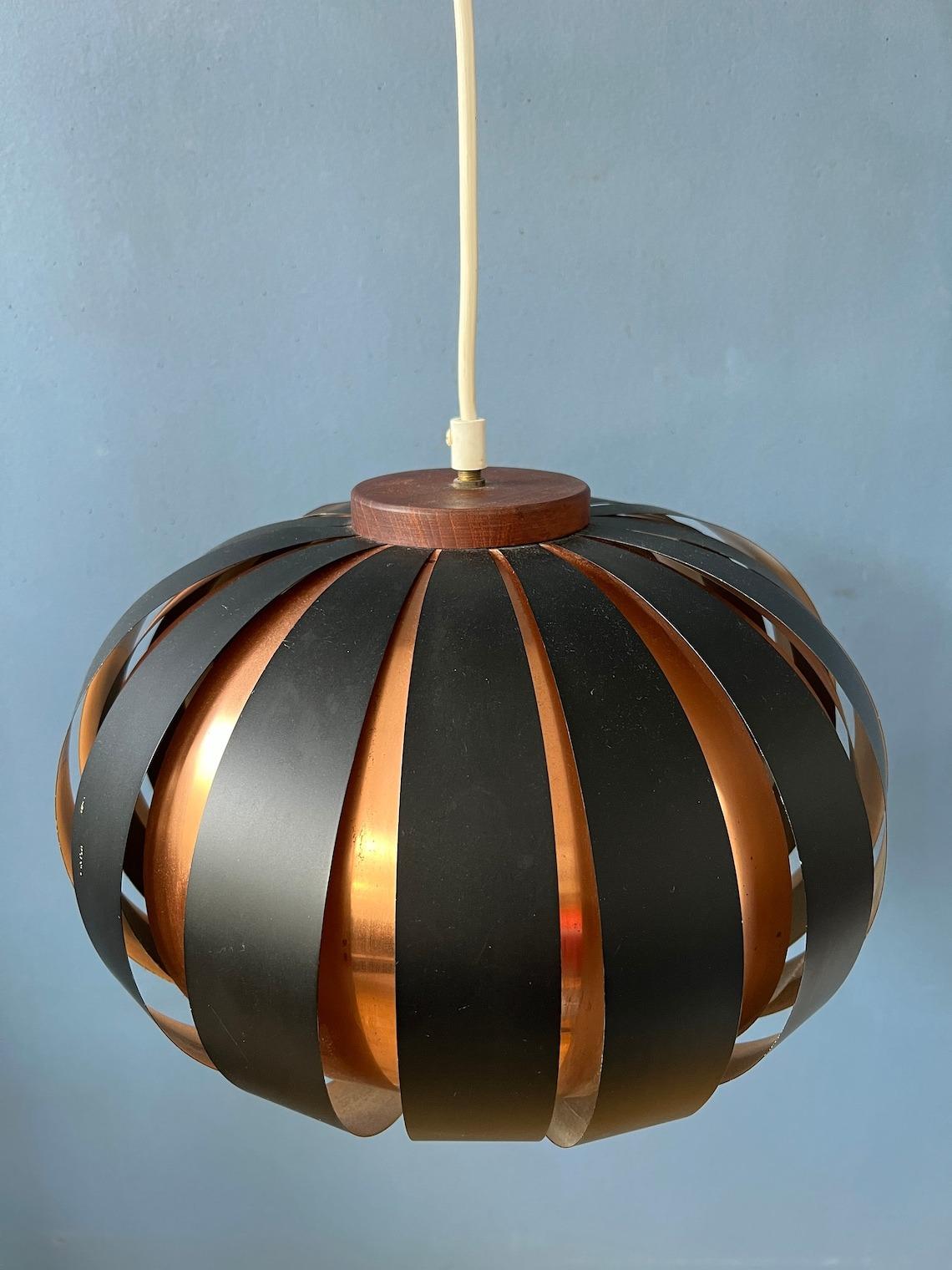 Metal Mid Century Werner Schou Style Light Fixture Space Age Moon Pendant Lamp, 1970s For Sale