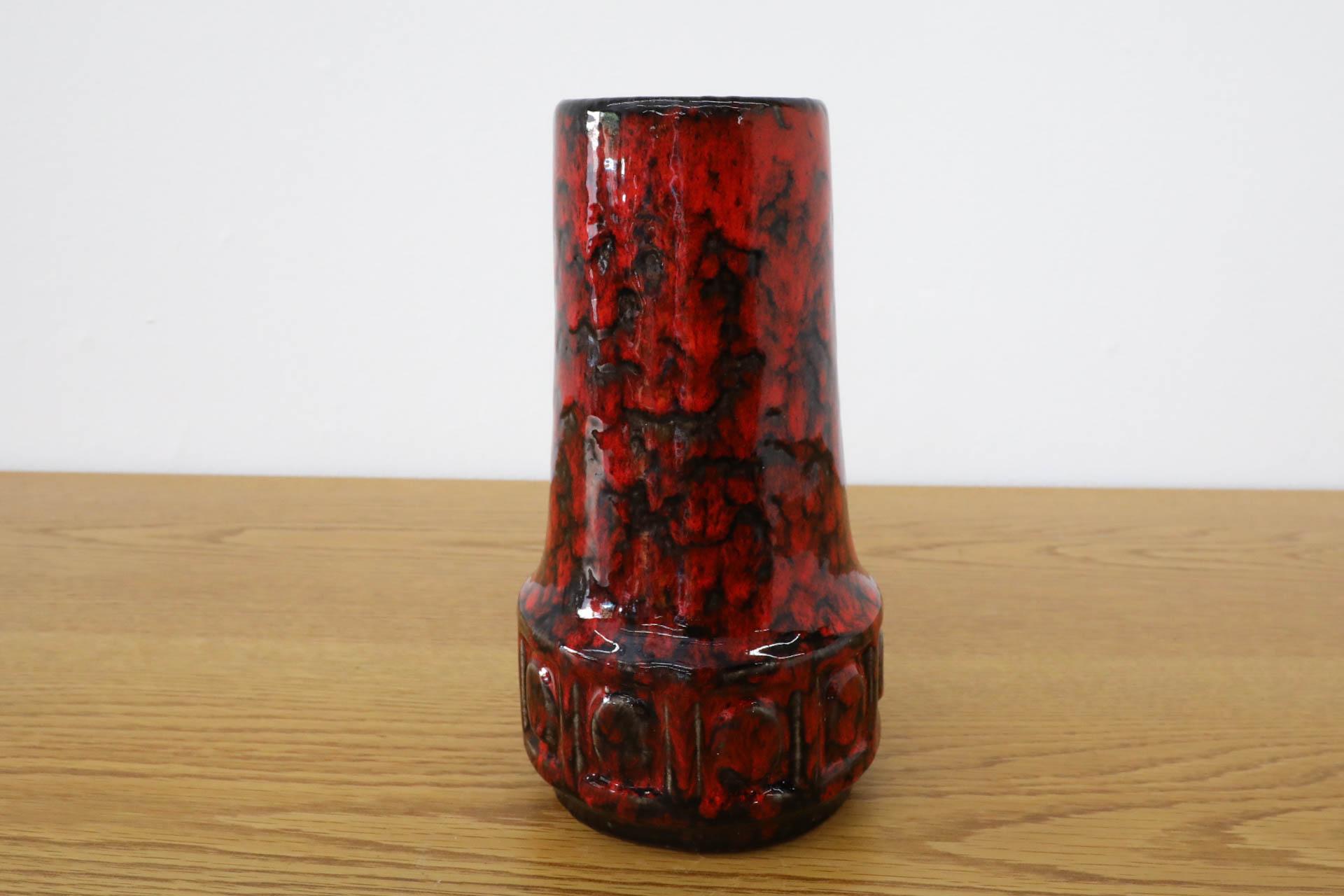 Pichet en céramique rouge émaillée Scheurich Keramik, Allemagne de l'Ouest, milieu du siècle dernier, années 1950 en vente 2