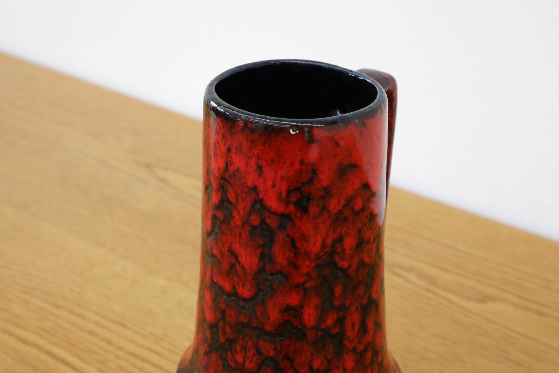 Pichet en céramique rouge émaillée Scheurich Keramik, Allemagne de l'Ouest, milieu du siècle dernier, années 1950 en vente 7
