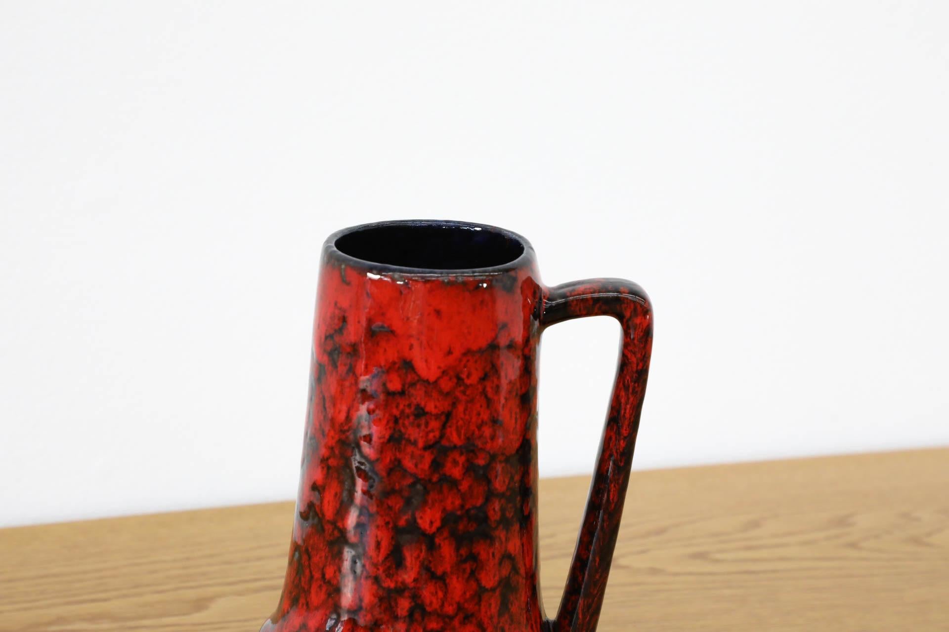 Pichet en céramique rouge émaillée Scheurich Keramik, Allemagne de l'Ouest, milieu du siècle dernier, années 1950 en vente 8
