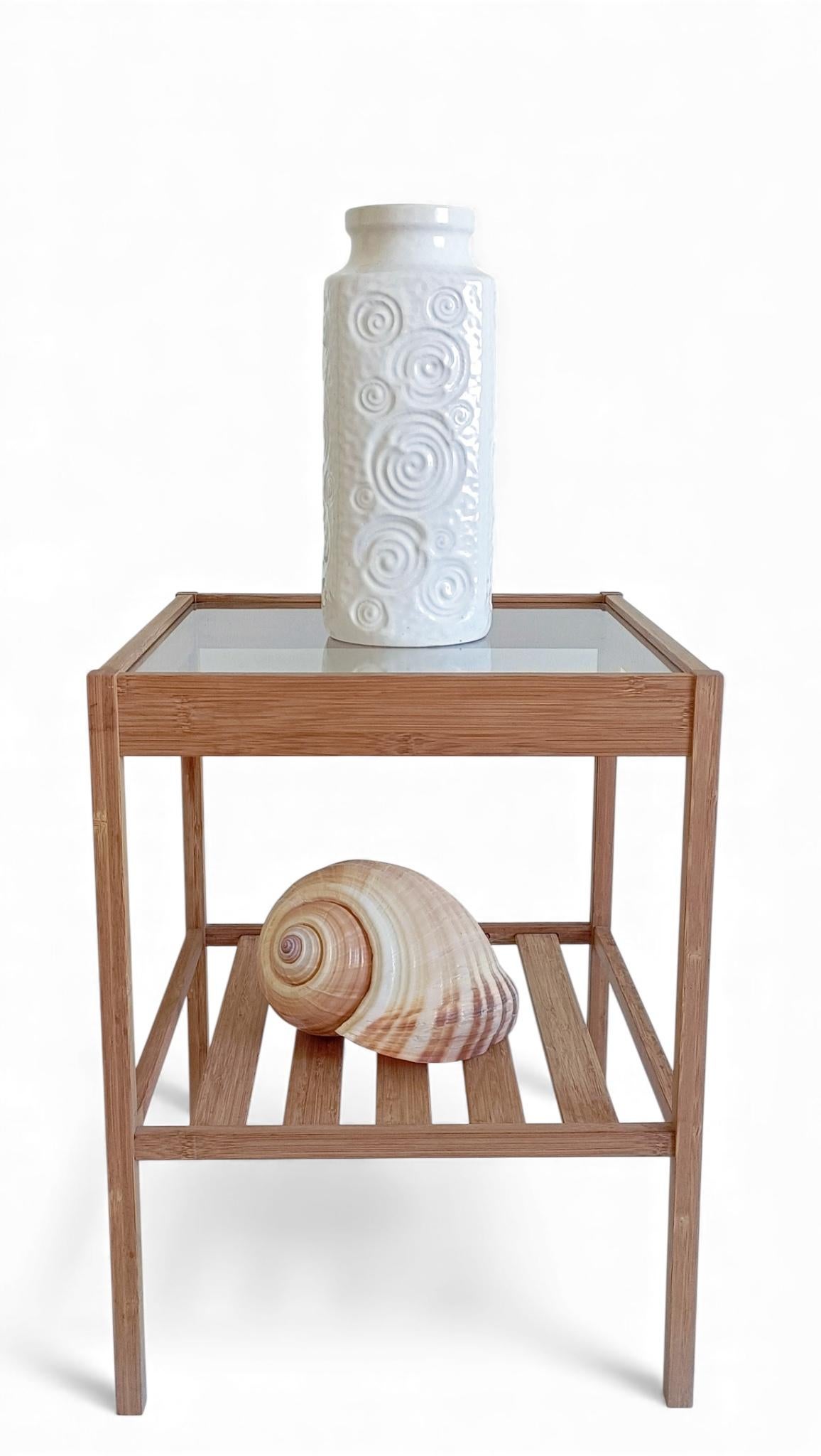 Mid-Century Modern Vase à glaçure blanche en céramique de l'Allemagne de l'Ouest du milieu du siècle dernier par Scheurich, années 1960 en vente