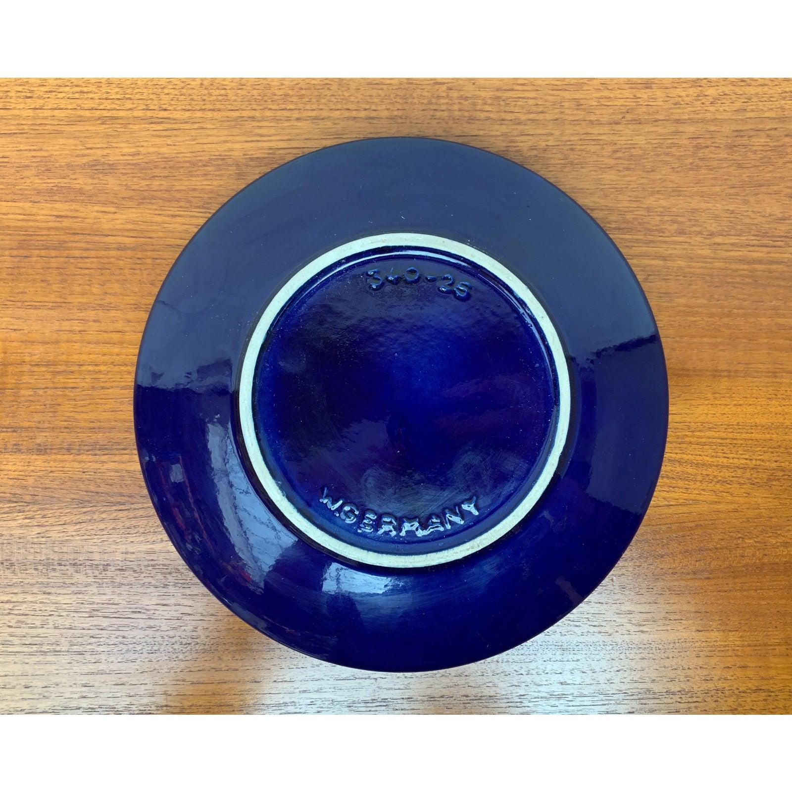 Mid-Century West German Dark Blue Pottery Bowl, 1960s For Sale 5