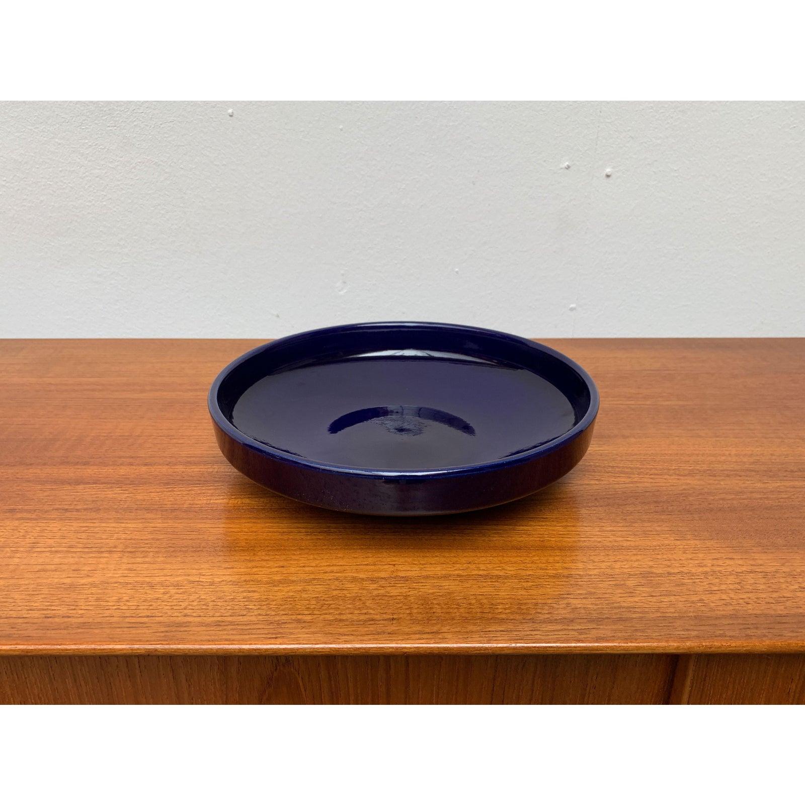 Mid-Century West German Dark Blue Pottery Bowl, 1960s For Sale 6