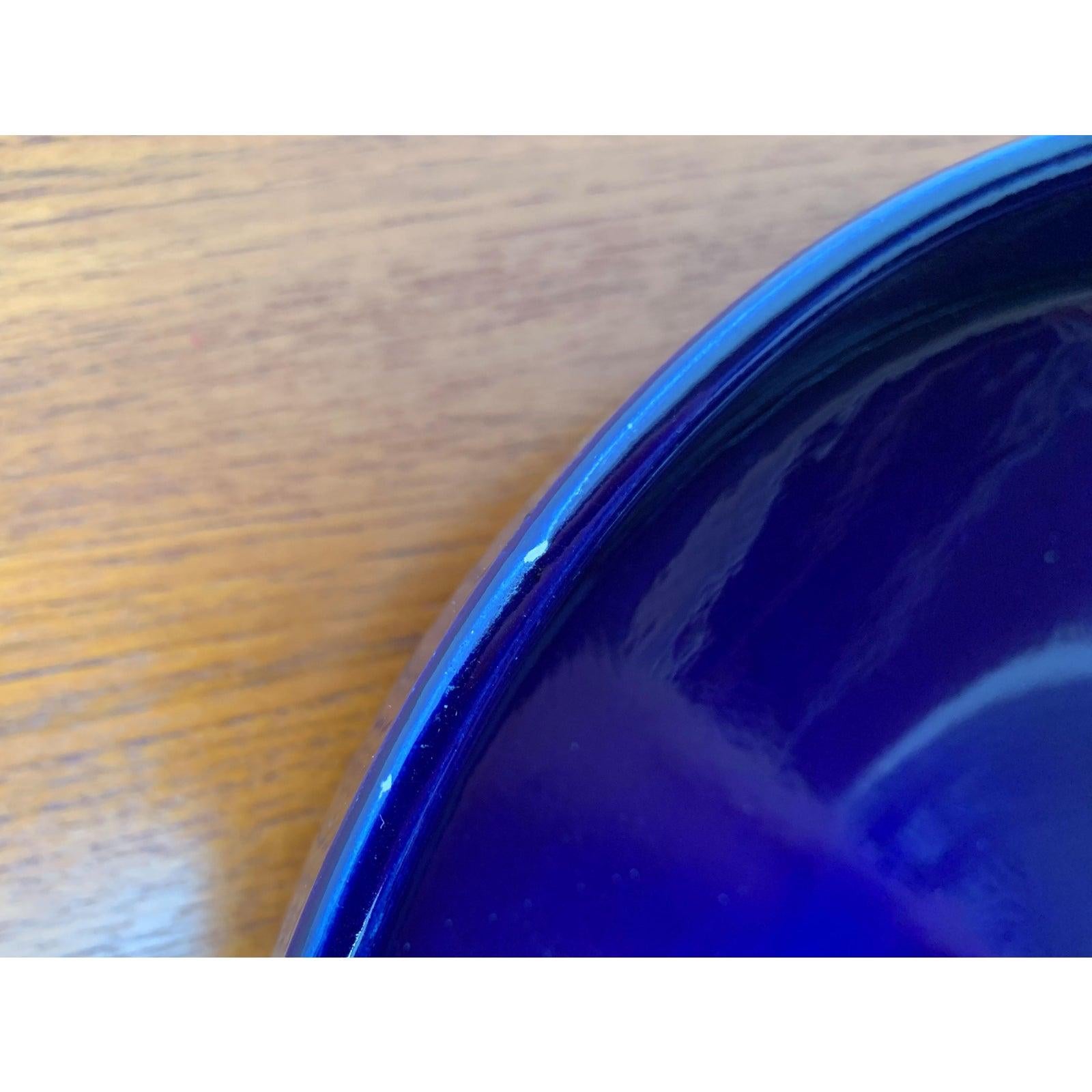 Mid-Century West German Dark Blue Pottery Bowl, 1960s For Sale 1