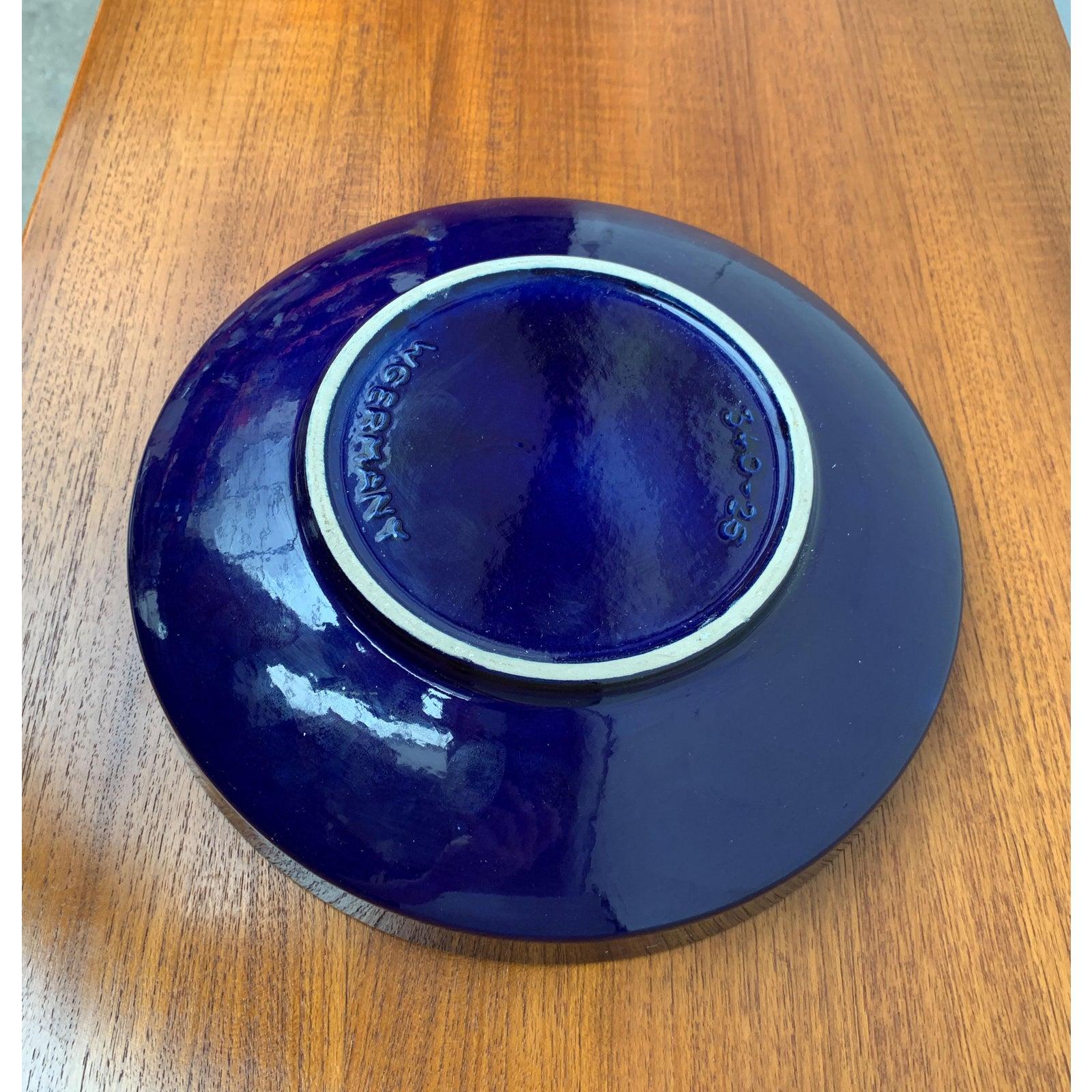 Mid-Century West German Dark Blue Pottery Bowl, 1960s For Sale 3