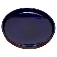 Mid-Century West German Dark Blue Pottery Bowl, 1960s