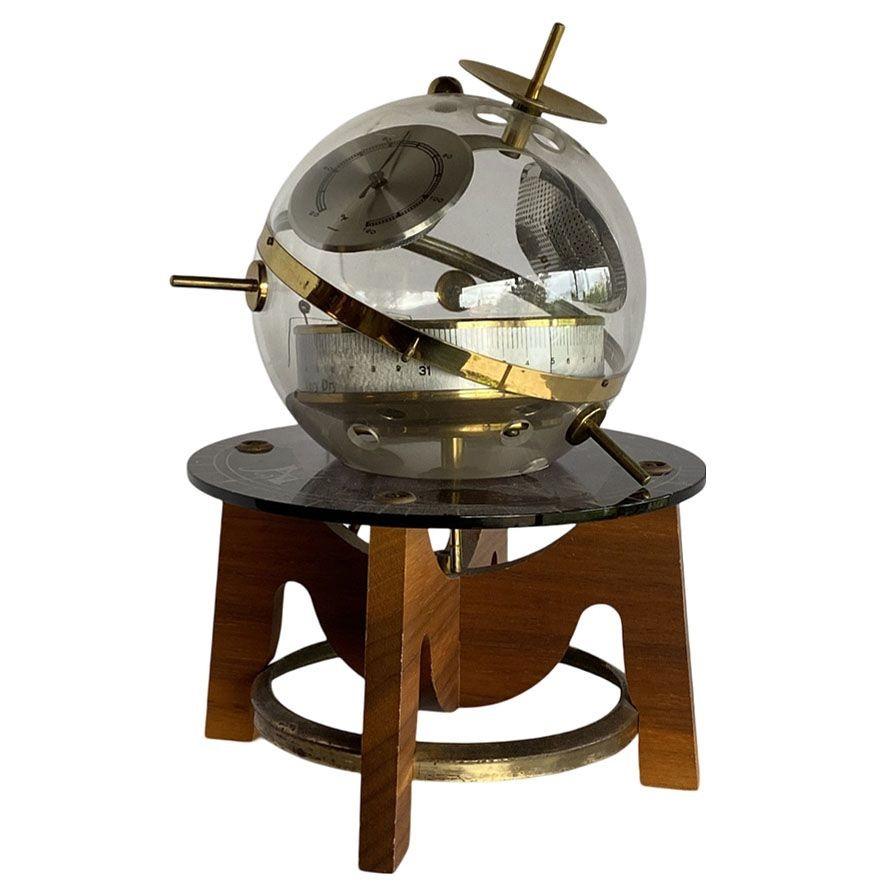 Mid-20th Century Mid-Century West German Desktop Sputnik Barometer/Thermometer Weather Station