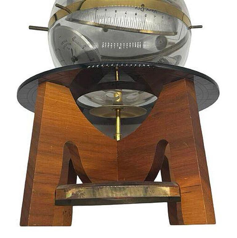 Mid-Century West German Desktop Sputnik Barometer/Thermometer Weather Station 2