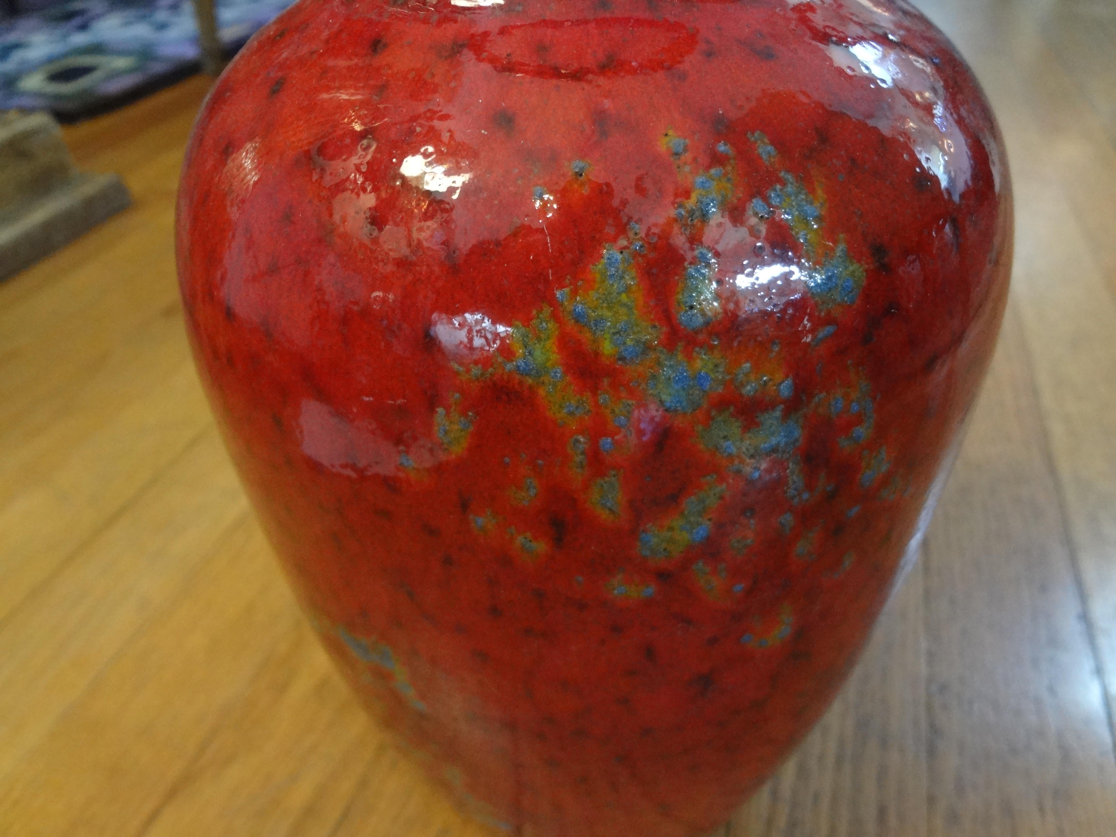 Midcentury West German Glazed Ceramic Vase In Good Condition In Houston, TX