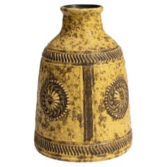 Mid-Century West German Glazed Ceramic Vase, Lava Accents, 1960s