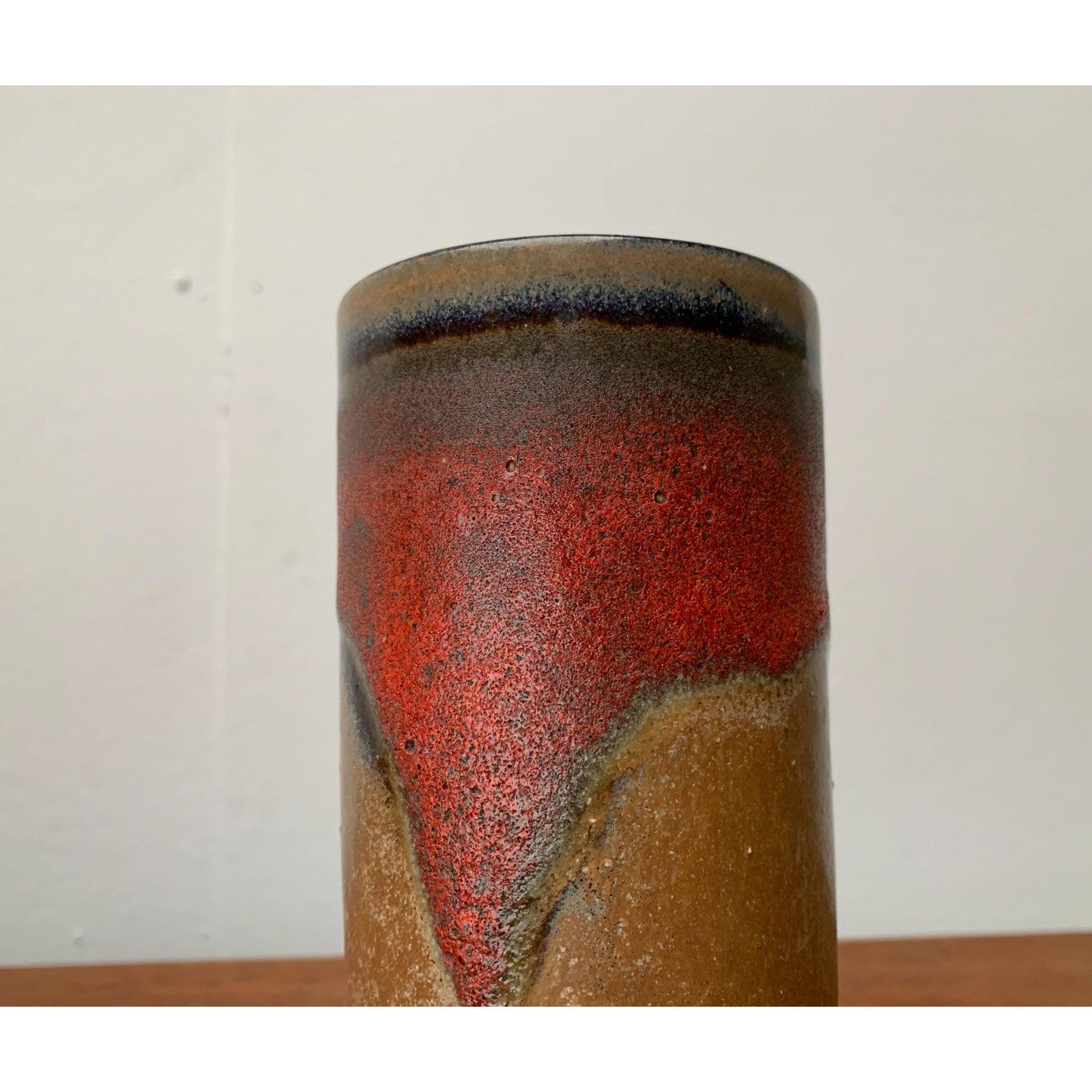 Tedesco Vaso di lava grassa in ceramica West German Pottery di metà secolo, anni '60 in vendita