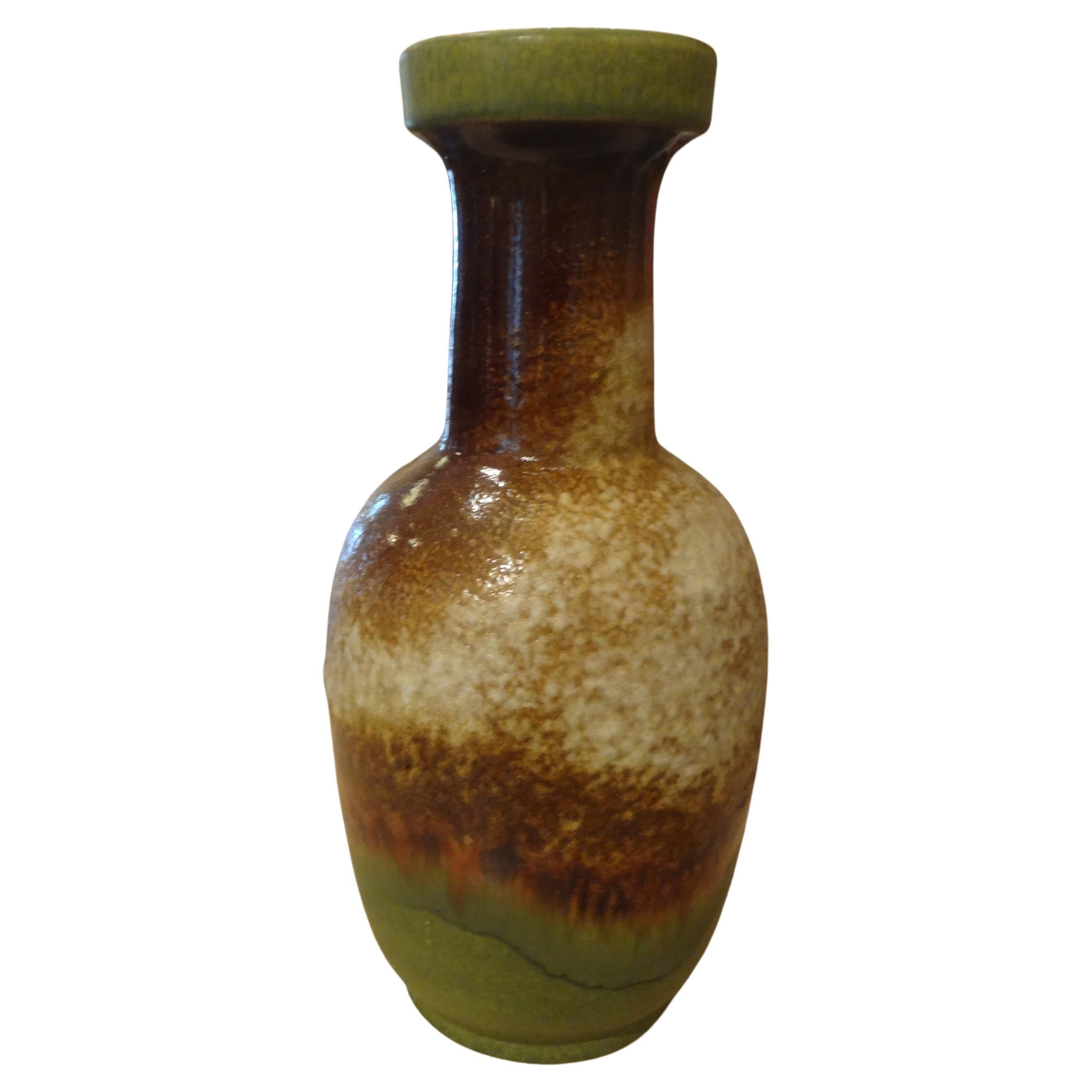 Large MidCentury Modern West German Glazed Pottery Vase For Sale at
