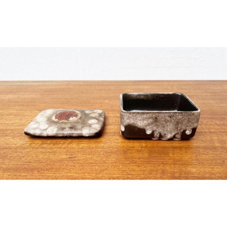 Mid-Century moderno Scatola di lava grassa WGP in ceramica West German Pottery di metà secolo con coperchio, anni '60 in vendita