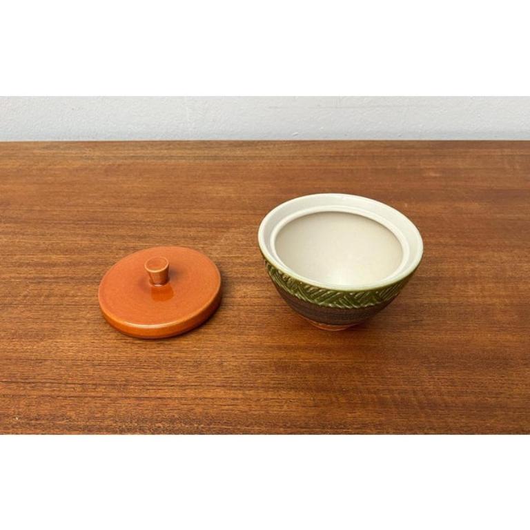 Ciotola con vaso WGP in West German Pottery di metà secolo con coperchio, anni '60 in vendita 3