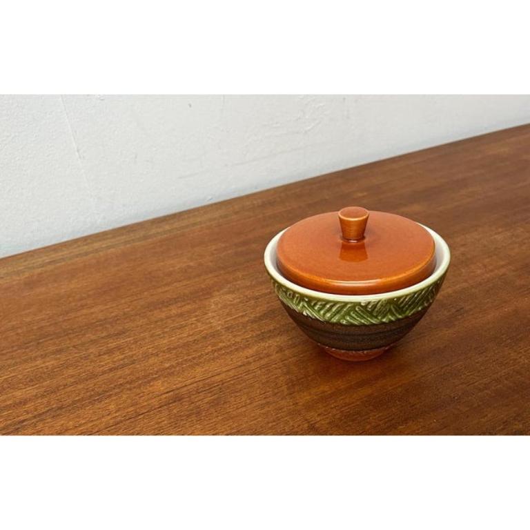 Mid-Century moderno Ciotola con vaso WGP in West German Pottery di metà secolo con coperchio, anni '60 in vendita