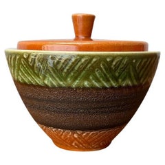Mid-Century West German Pottery WGP Jar Bowl with Lid, 1960s