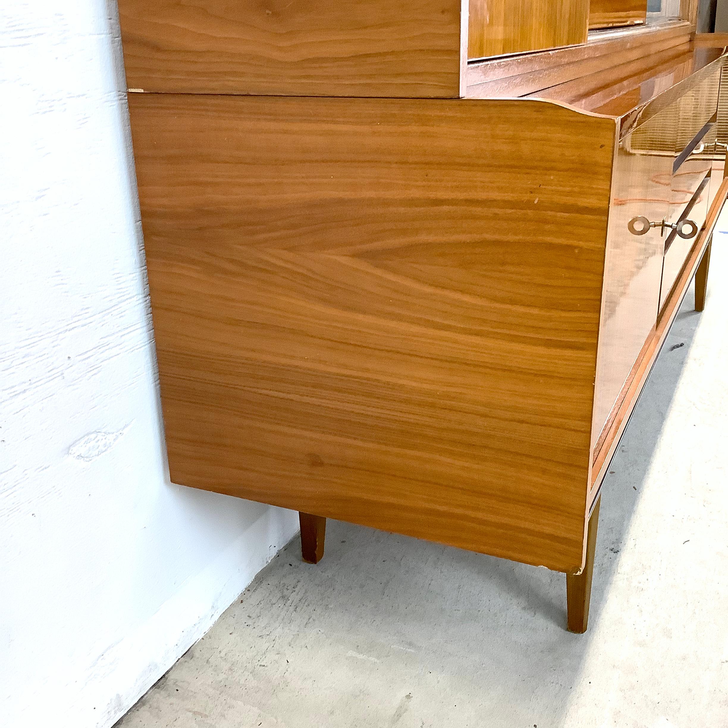 Wood Mid-Century West German Sideboard With Bar Topper