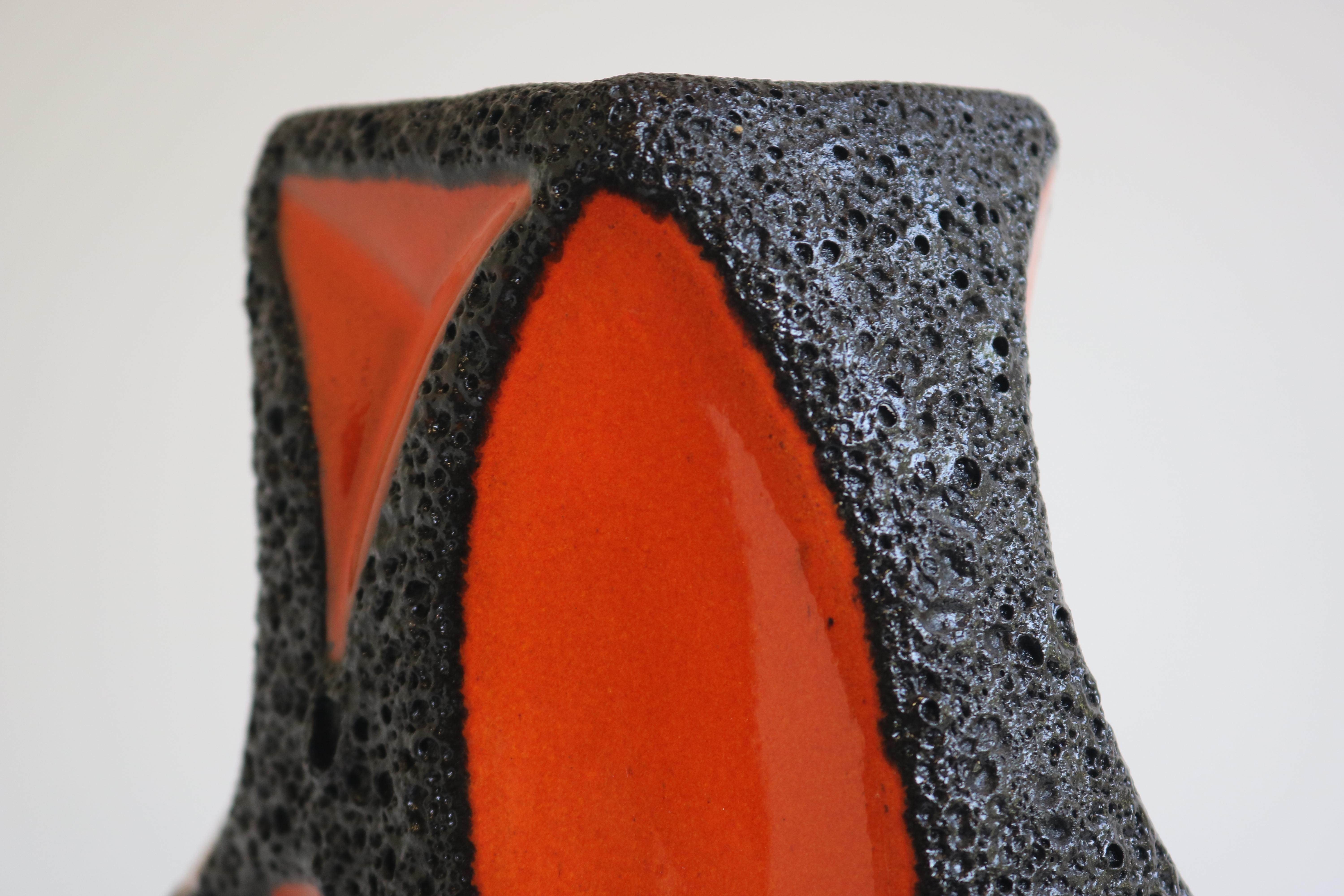 Mid century West Germany fat lava vase by ROTH Keramik 1970 Art Pottery Ceramic For Sale 3
