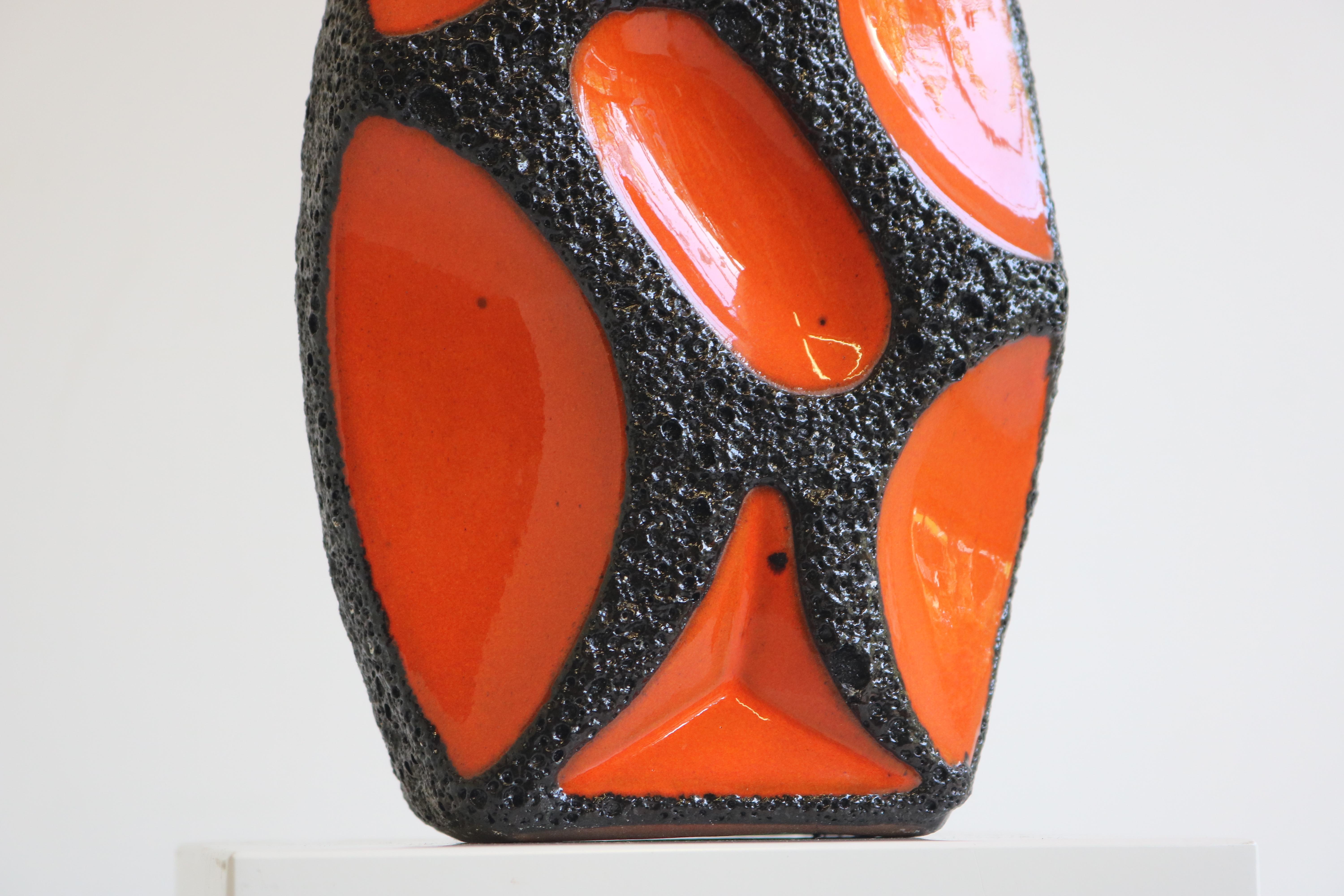 Mid-Century Modern Mid century West Germany fat lava vase by ROTH Keramik 1970 Art Pottery Ceramic For Sale