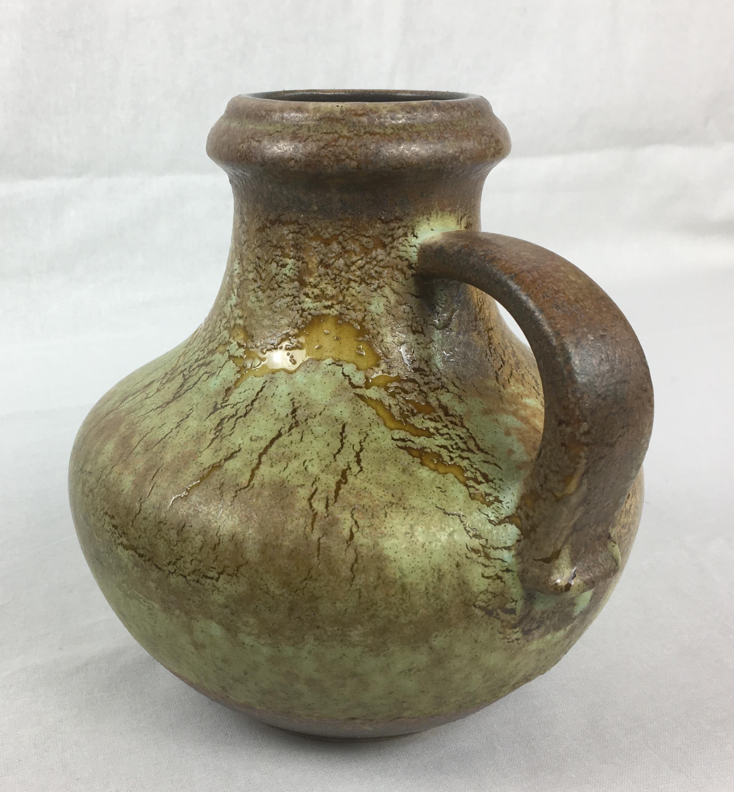 Mid-Century Modern Pot ou cruche en poterie de studio du milieu du siècle dernier pour Scheurich Keramik en vente