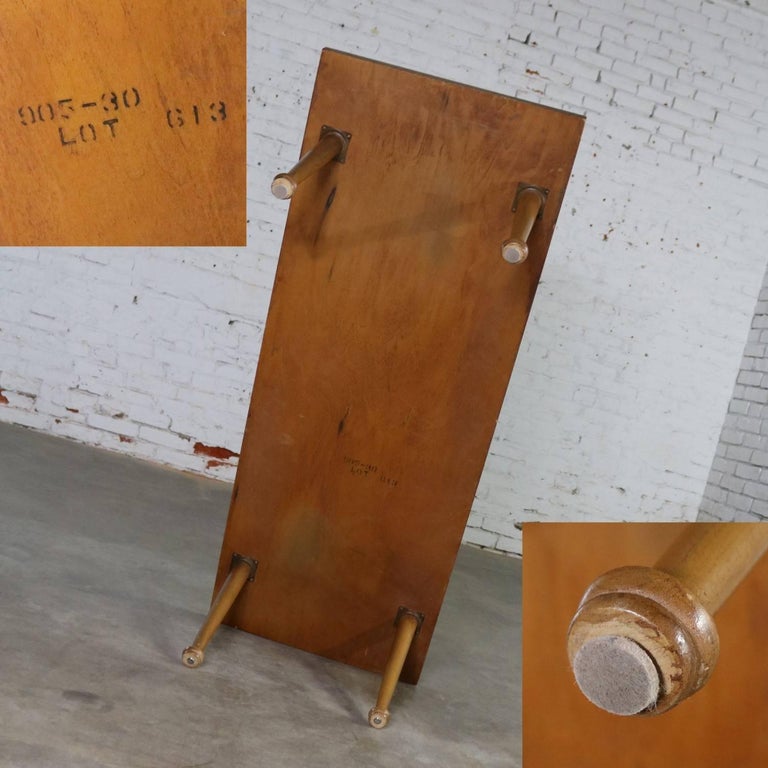 Midcentury Western Ranch Oak Style Plank Coffee Table with Bow Tie