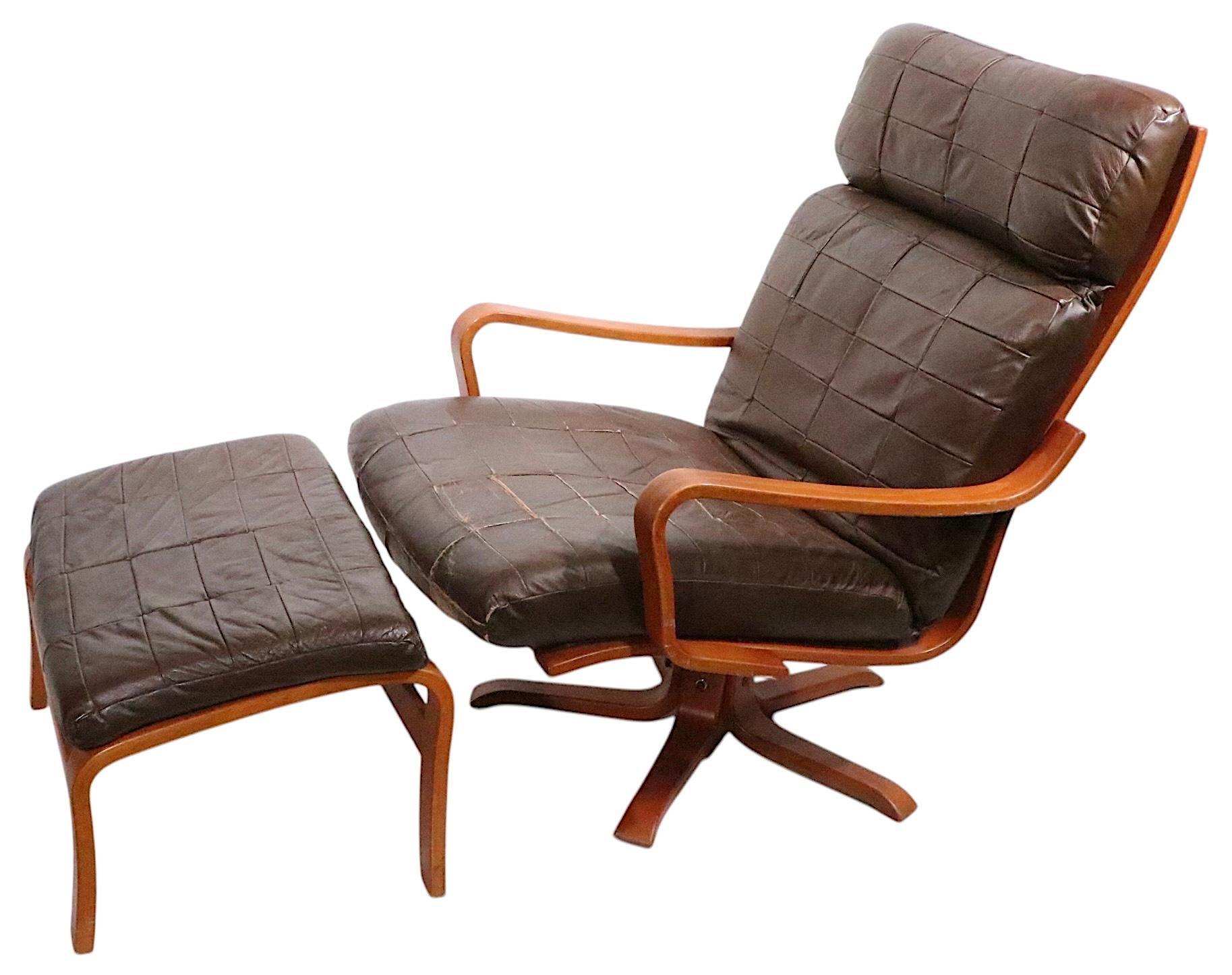 Mid Century Westnofa Chair and Ottoman For Sale 9