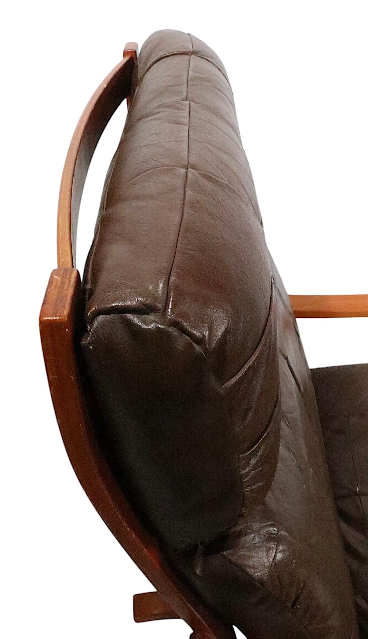 20th Century Mid Century Westnofa Chair and Ottoman For Sale