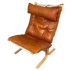 Vintage Mid-Century Westnofa leather lounge chair