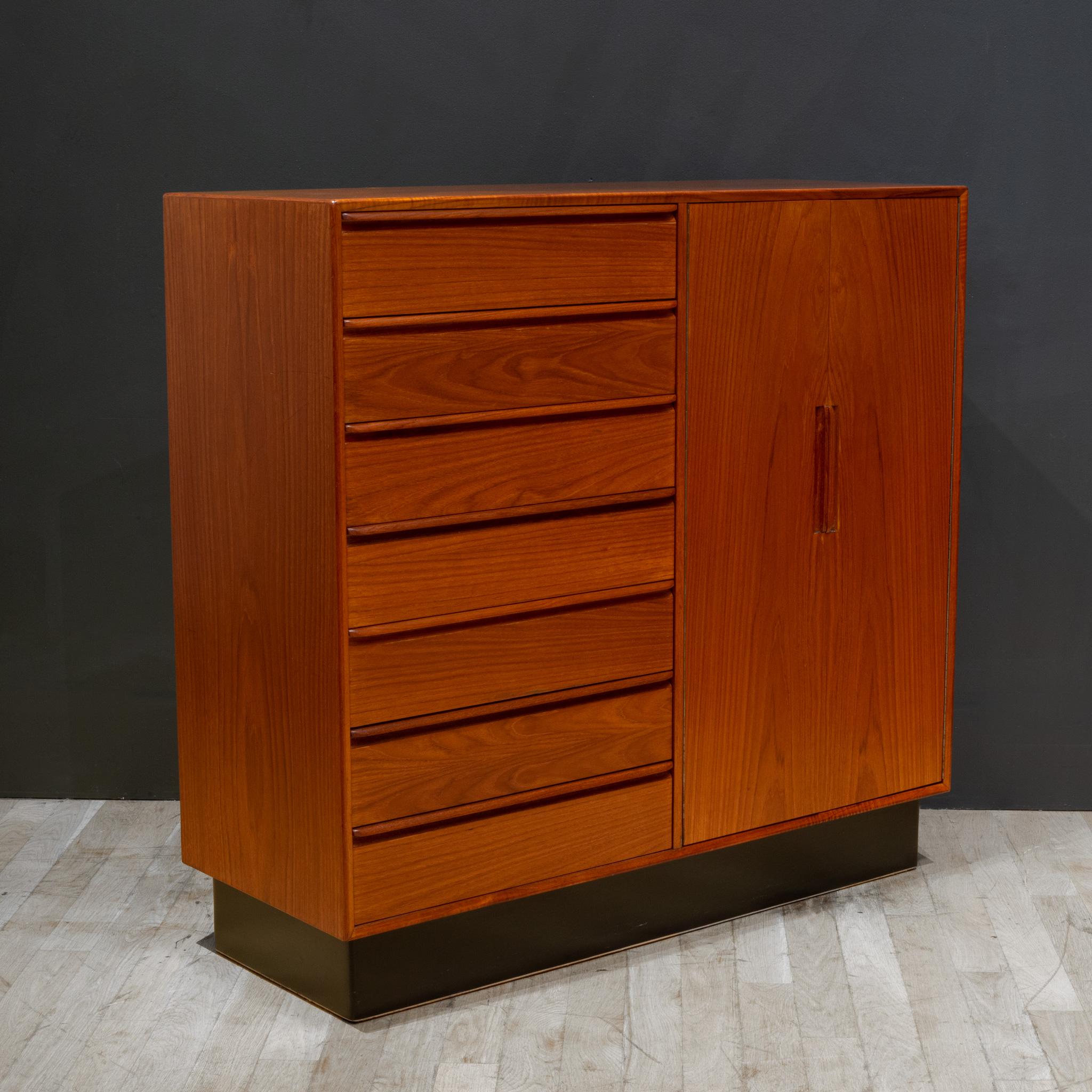 Lacquered Mid-century Westnofa Mahogany and Teak Gentleman's Chest, circa 1960 For Sale
