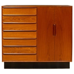 Westnofa Mahagoni und Teak Herrenkommode aus der Mitte des Jahrhunderts, um 1960