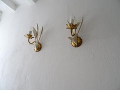 Mid-Century Wheat Hollywood Regency Italian Sconces c 1950