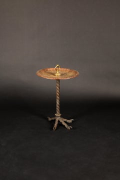 Mid-Century Whimsical Bird Foot Copper Side Table 22"H