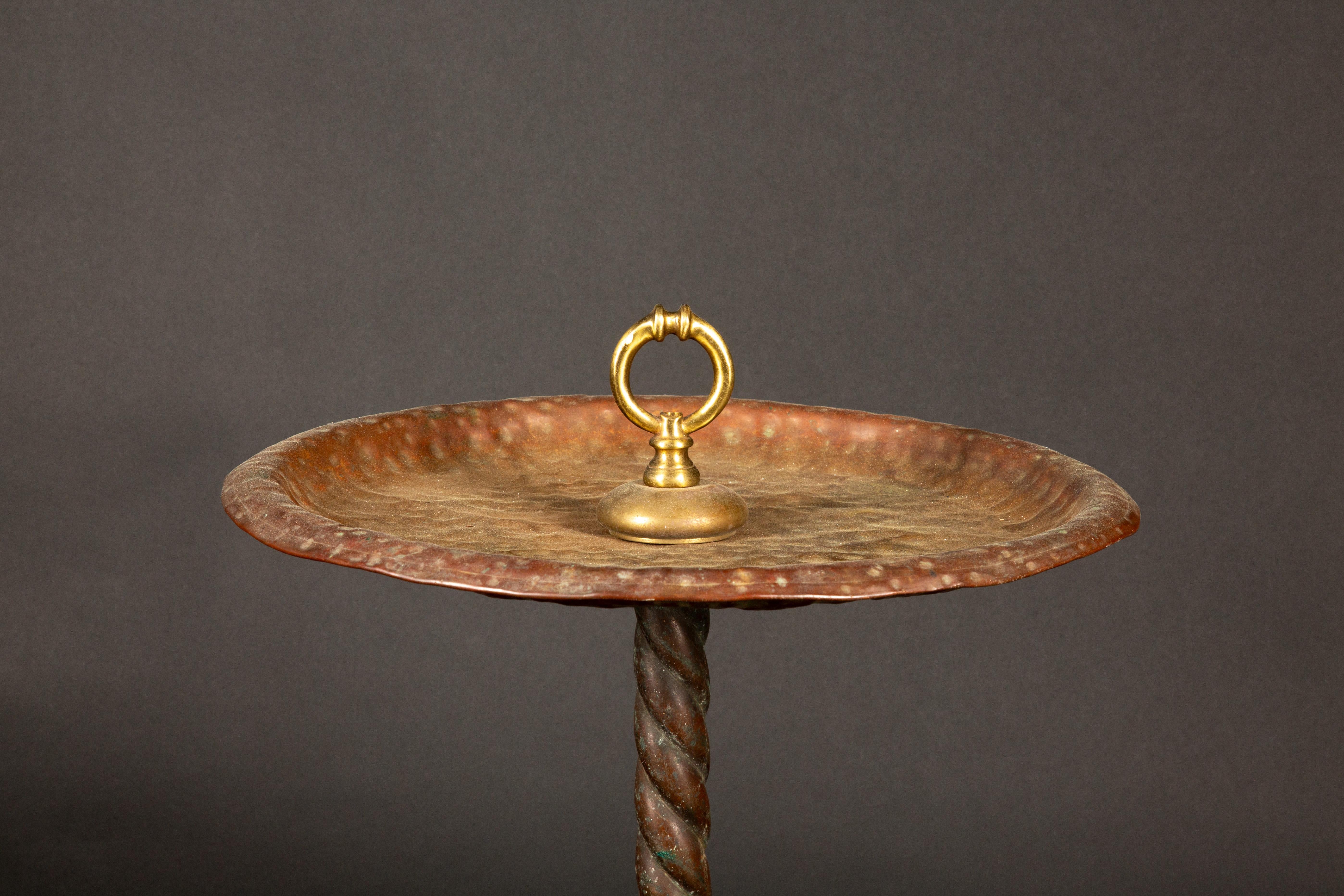 Mid-Century Modern Mid-Century Whimsical Bird Foot Copper Side Table 22