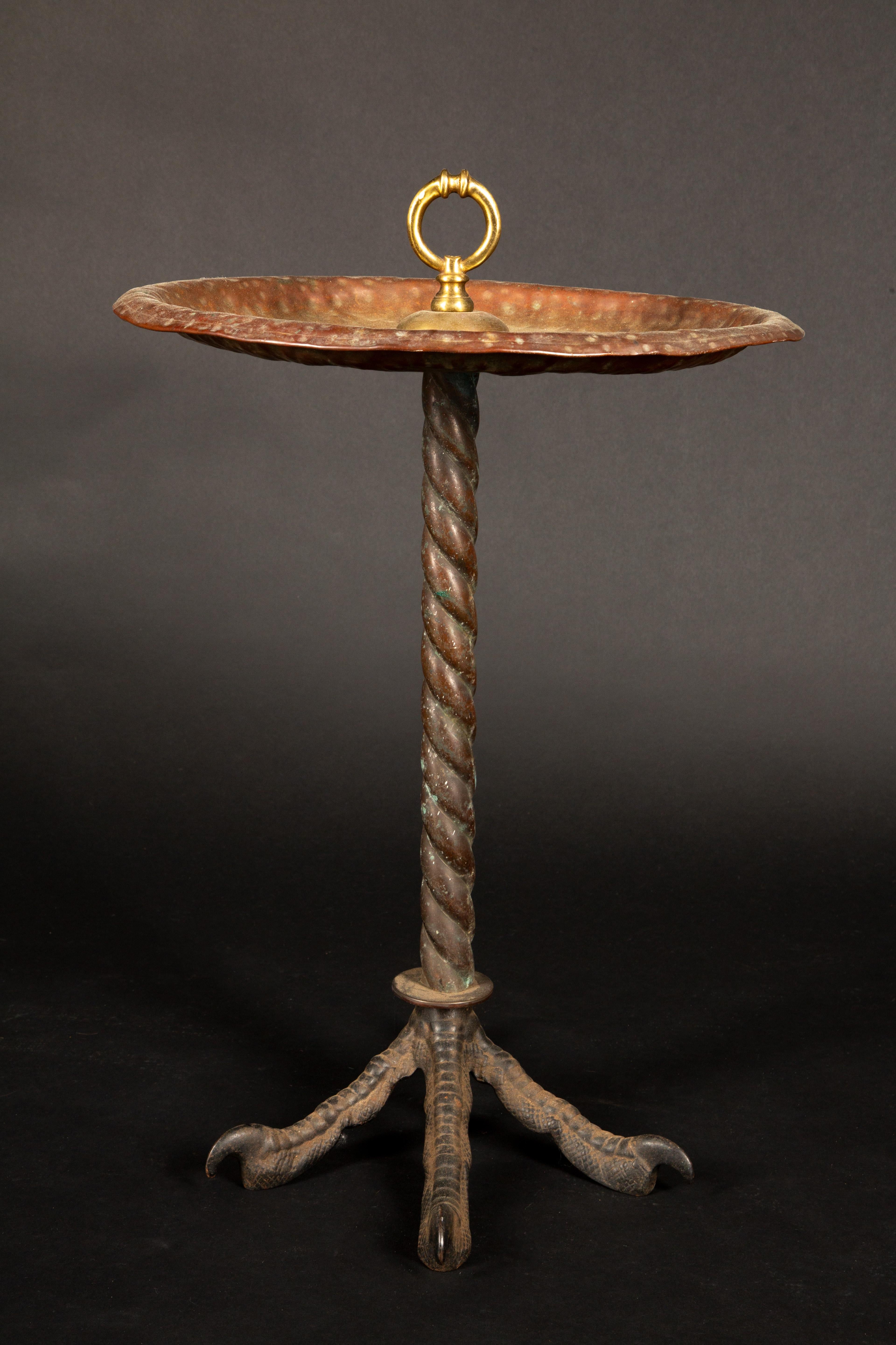 Mid-Century Whimsical Bird Foot Copper Side Table 22