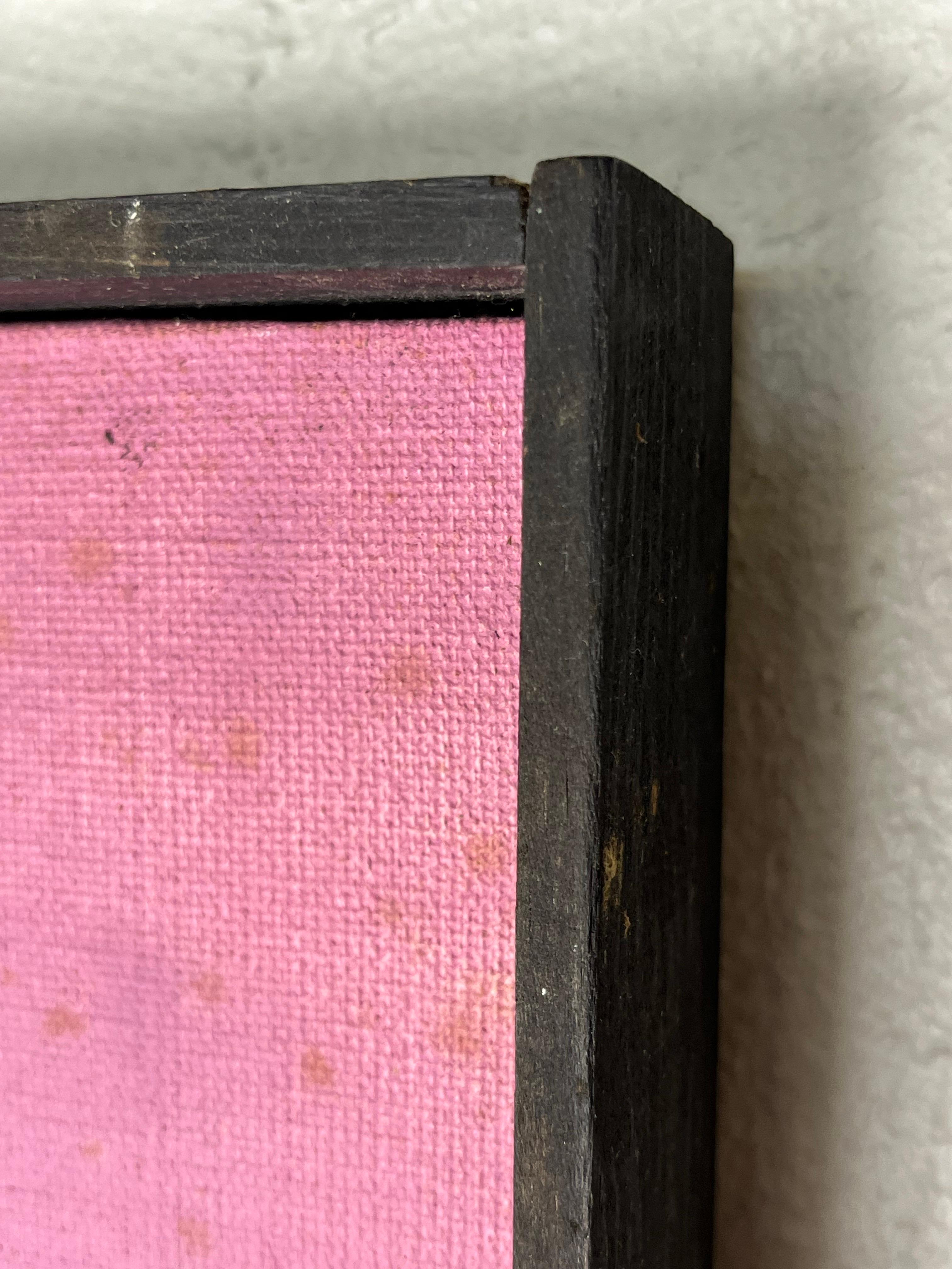 Mid Century Whimsical Painting by Segreto, Surreal Bird or Duck Gradient Ground In Good Condition For Sale In W Allenhurst, NJ