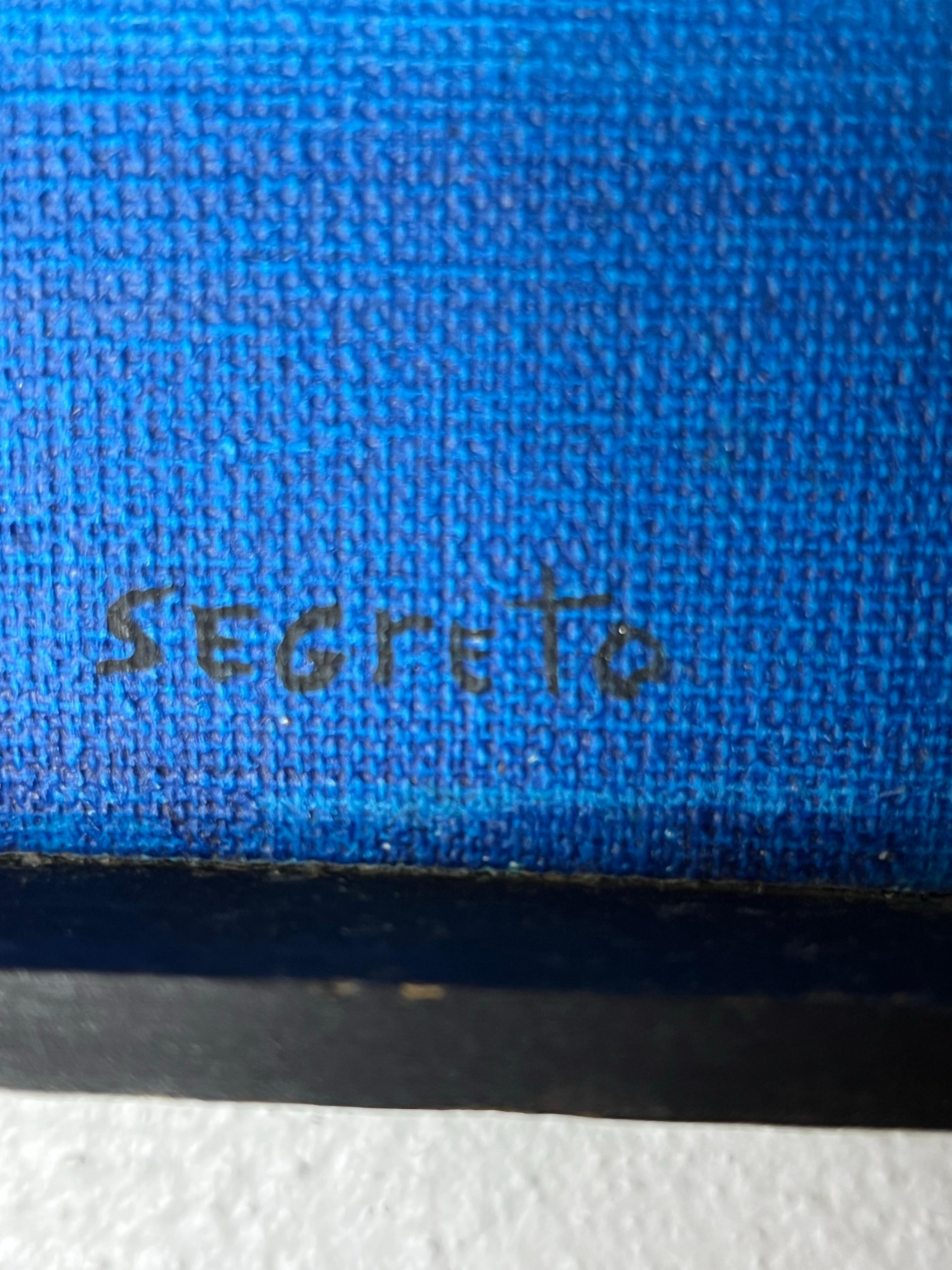 20th Century Mid Century Whimsical Painting by Segreto, Surreal Bird or Duck Gradient Ground For Sale