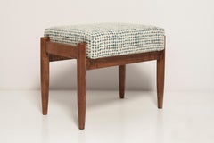 Taburete Mid Century Vintage Blanco y Aqua, Edmund Homa, Años 60