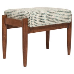 Taburete Mid Century Vintage Blanco y Aqua, Edmund Homa, Años 60