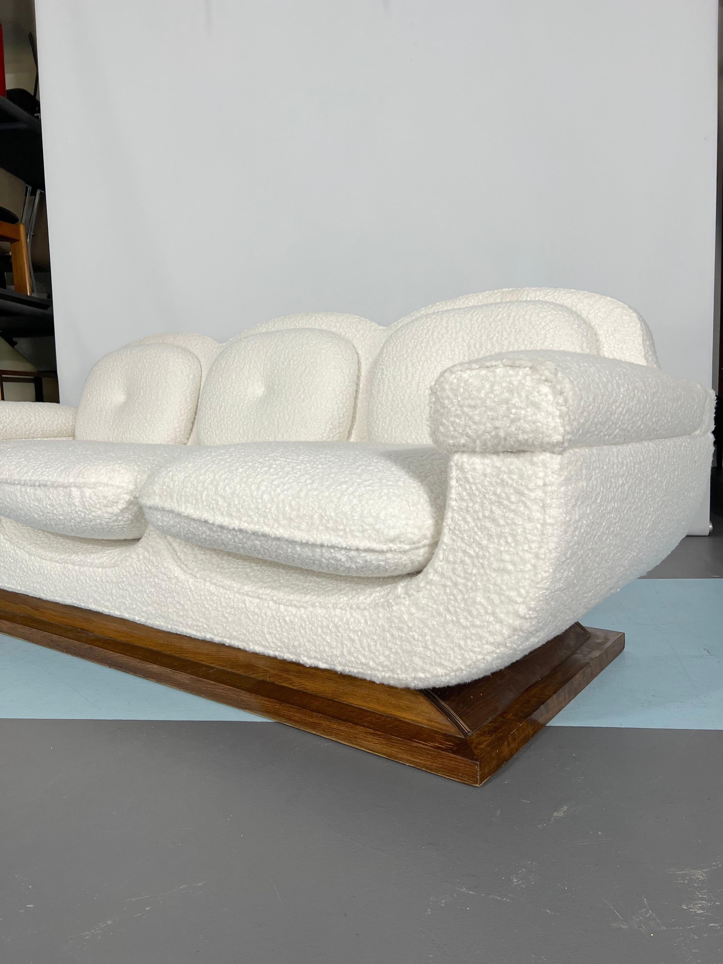 Canapé et fauteuil Art Déco blanc du milieu du siècle, Italie, années 1930 en vente 4