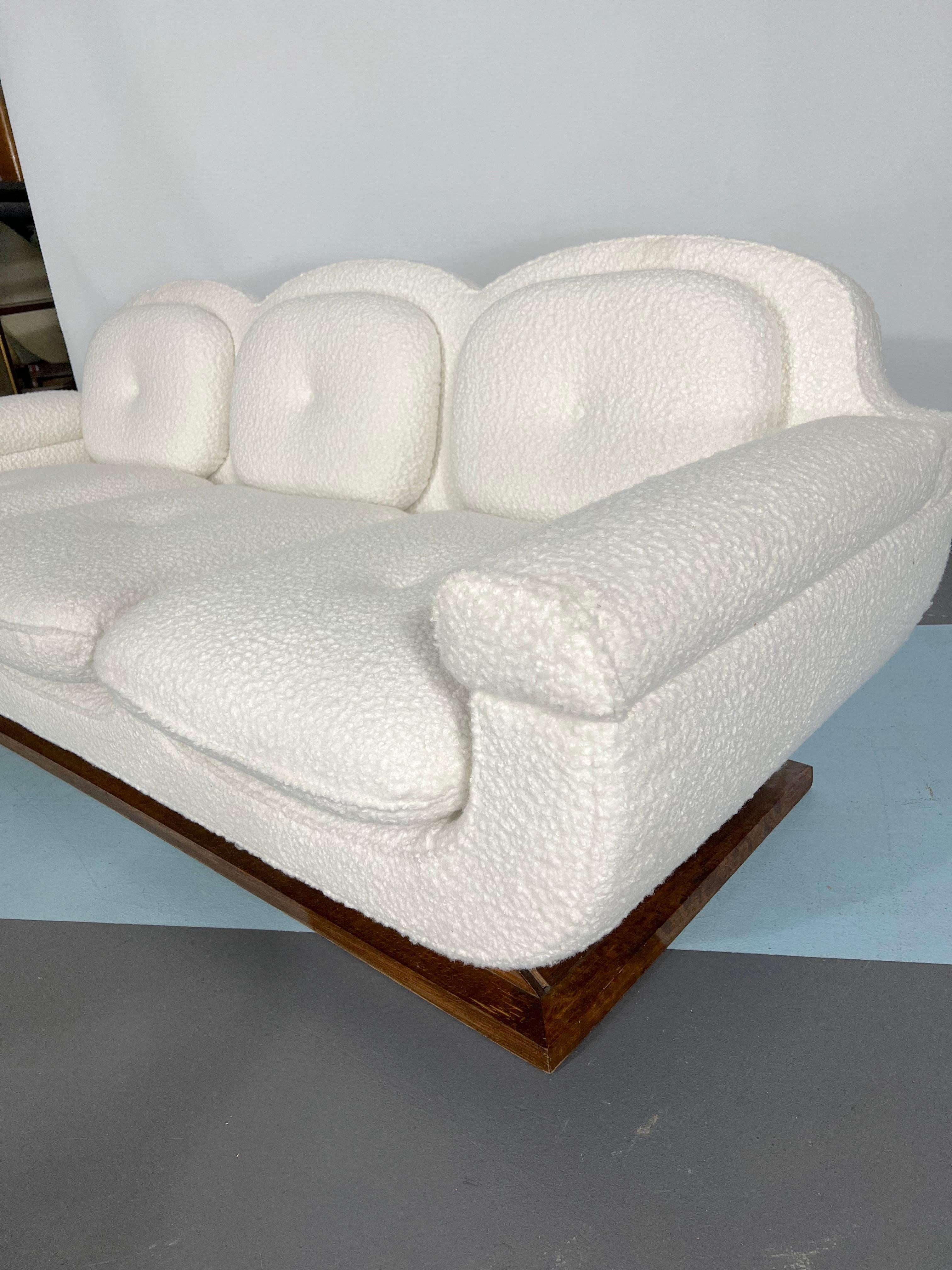 Mid-Century White Art Deco Sofa and Armchair, Italy, 1930s For Sale 5