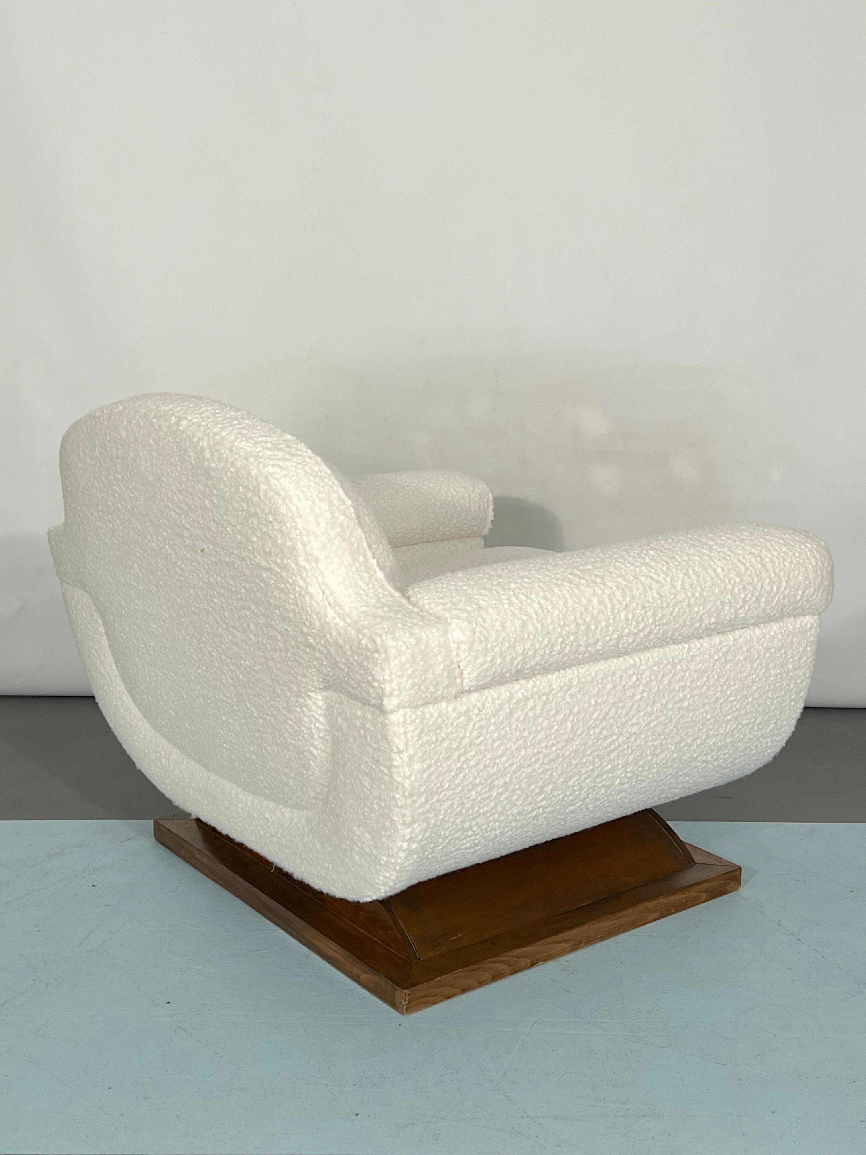 Canapé et fauteuil Art Déco blanc du milieu du siècle, Italie, années 1930 en vente 9