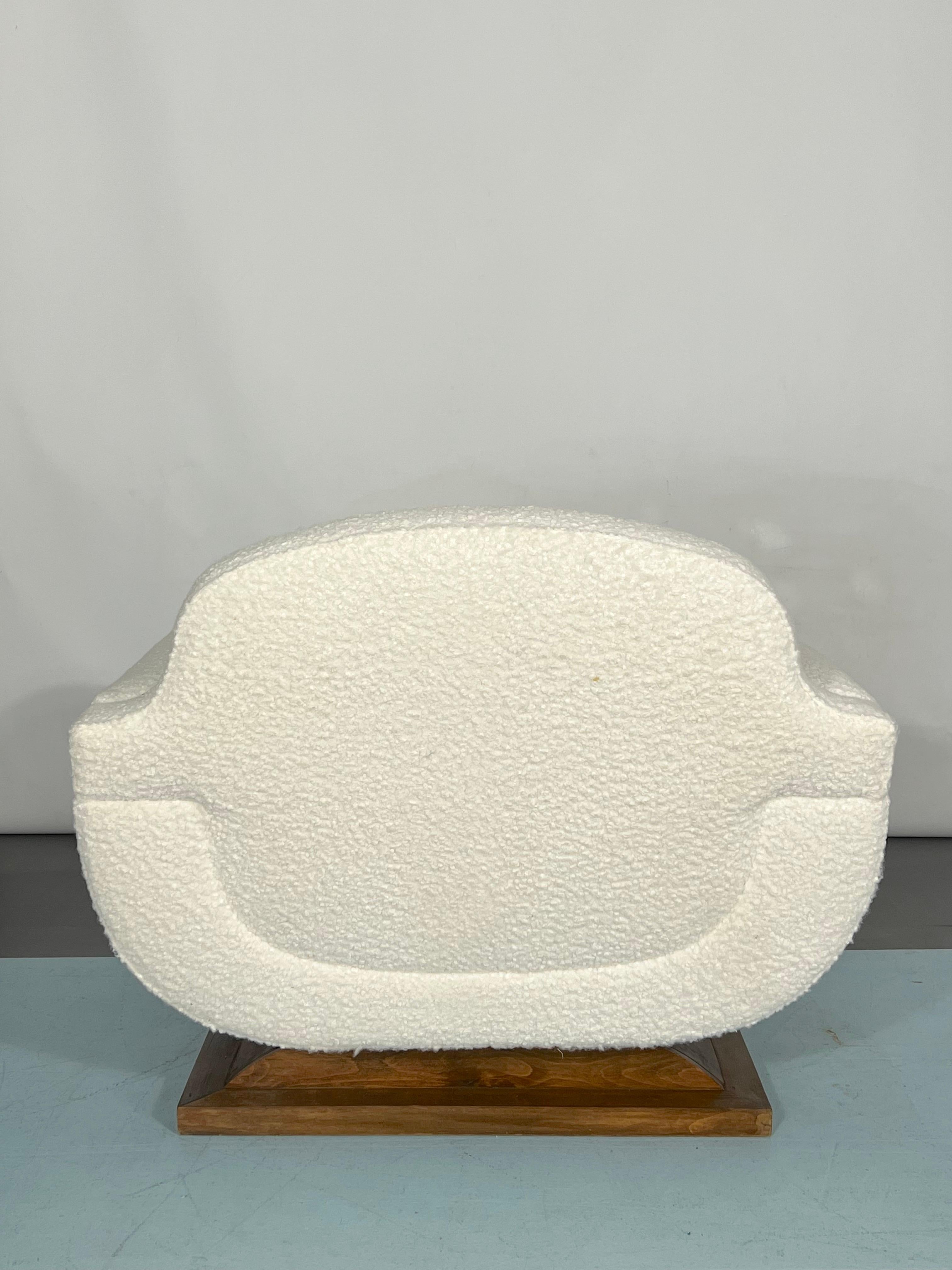 Canapé et fauteuil Art Déco blanc du milieu du siècle, Italie, années 1930 en vente 10