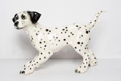 Mid Century White Big Dalmatian Dog Ceramic Sculpture, Goebel, Germany, 1960s