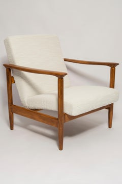 Mid-Century White Boucle Armchair, GFM 142, Edmund Homa, Europe, 1960s