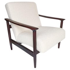 Weißer Boucle-Sessel aus der Jahrhundertmitte, GFM 142, Edmund Homa, Europa, 1960er Jahre