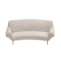 Sofá curvo blanco de Boucle de mediados de siglo con seis patas de Gigi Radice para Minotti