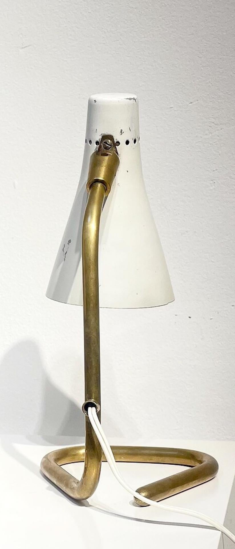 Mid-20th Century Mid-Century White Brass and Metal Modular Table Lamp by Guiseppe Ostuni - Italy 