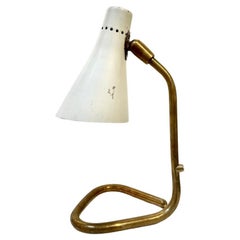 Mid-Century White Brass and Metal Modular Table Lamp by Guiseppe Ostuni - Italy 